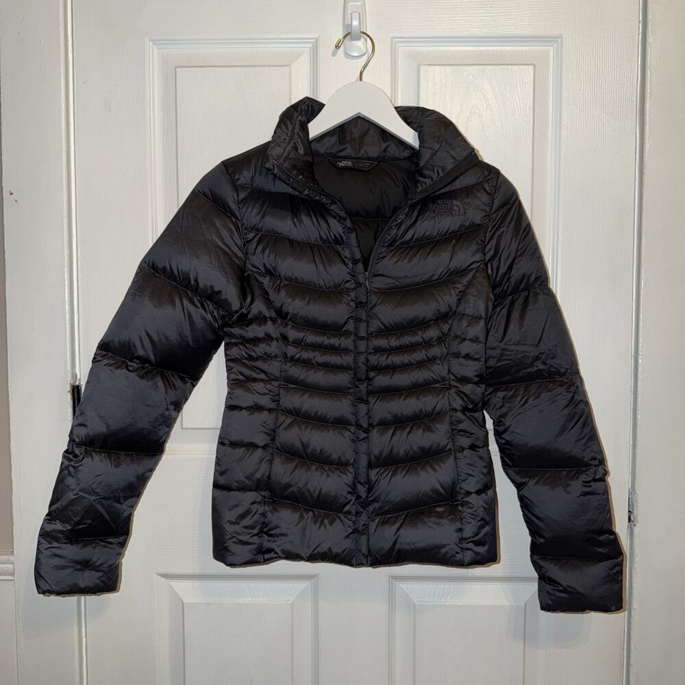 The North Face Women's Dark Brown 550 Goose Down Jacket Size XS Full Zip No Hood